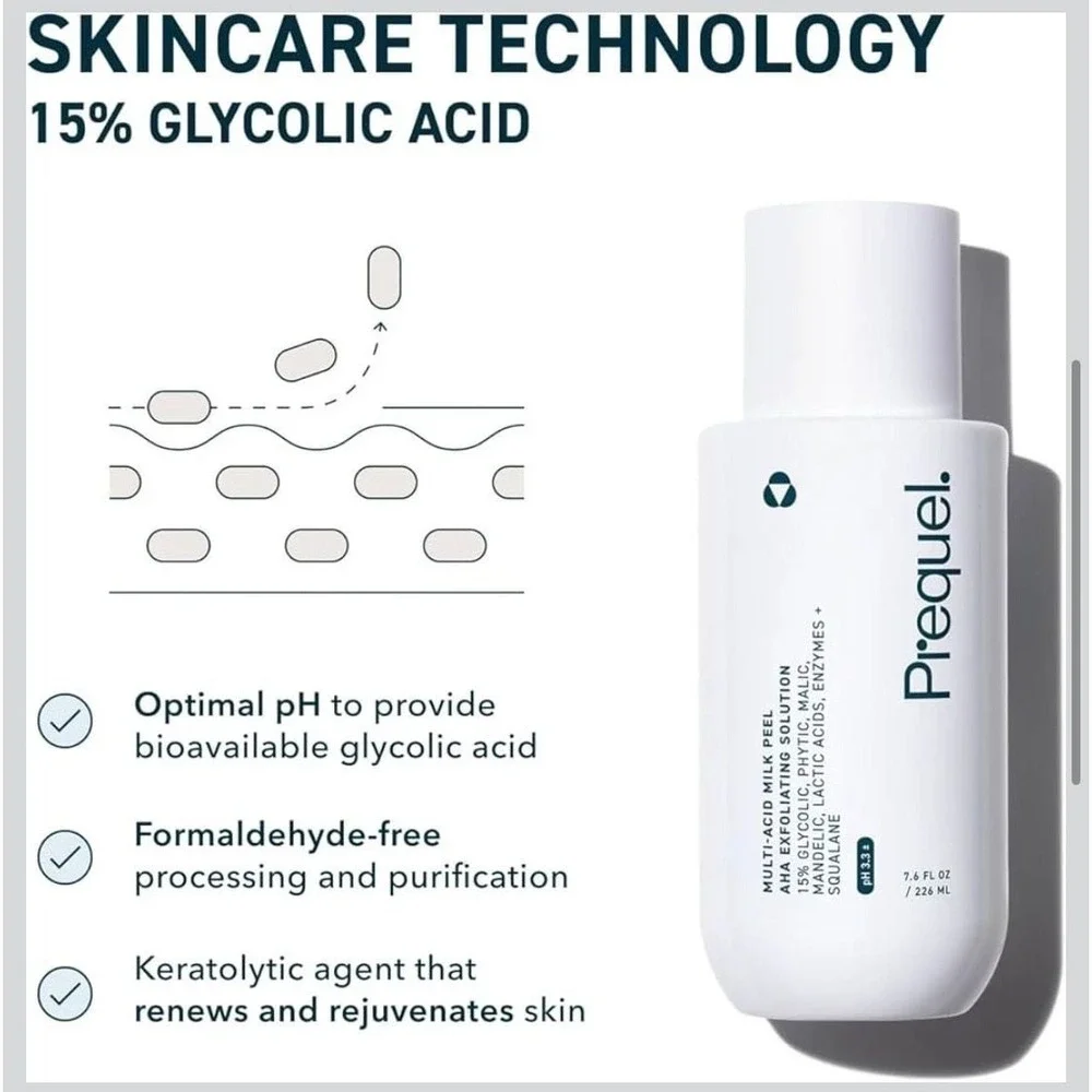 Prequel Multi-Acid Milk Peel AHA Exfoliating Solution 7.6‎ fl oz